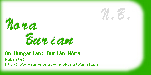 nora burian business card