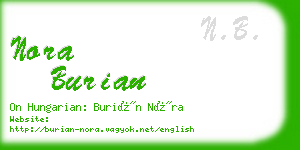 nora burian business card